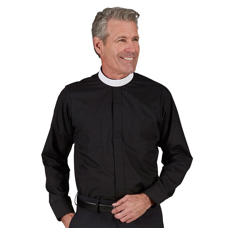 R.J. Toomey™ Men&#39;s Black Neckband Long Sleeve Shirt