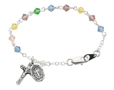 Multi-Color Baby Rosary Bracelet- 5.5"