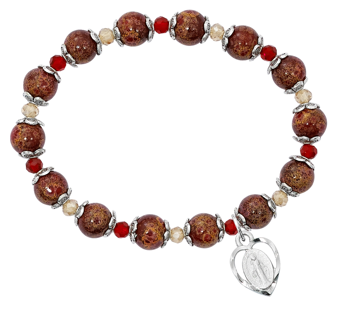 Adult Red Marble Miraculous Stretch Bracelet