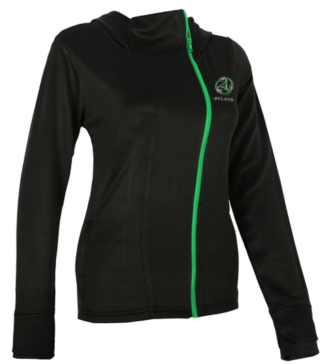 Ladies Polycotton Triskele Side Zip Hoody