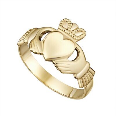 Mens 10kt Gold Claddagh Ring- Our Standard Mens Claddagh Ring