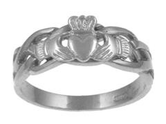 Ladies Sterling Silver Celtic Claddagh Ring