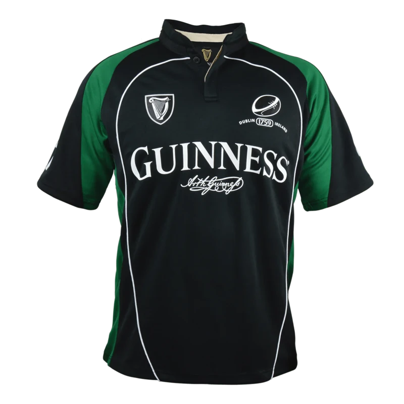 Guinness® Black and Green Short Sleeve Performance Rugby Jersey