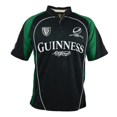 Guinness® Black and Green Short Sleeve Performance Rugby Jersey