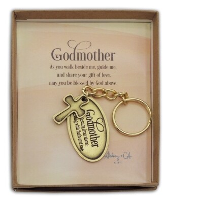 Godmother Keyring with Cross