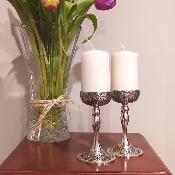 Mullingar Pewter Kells Candlesticks (Set of Two) (candles not included)