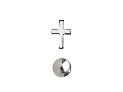 Silver Plate Cross Lapel Pin