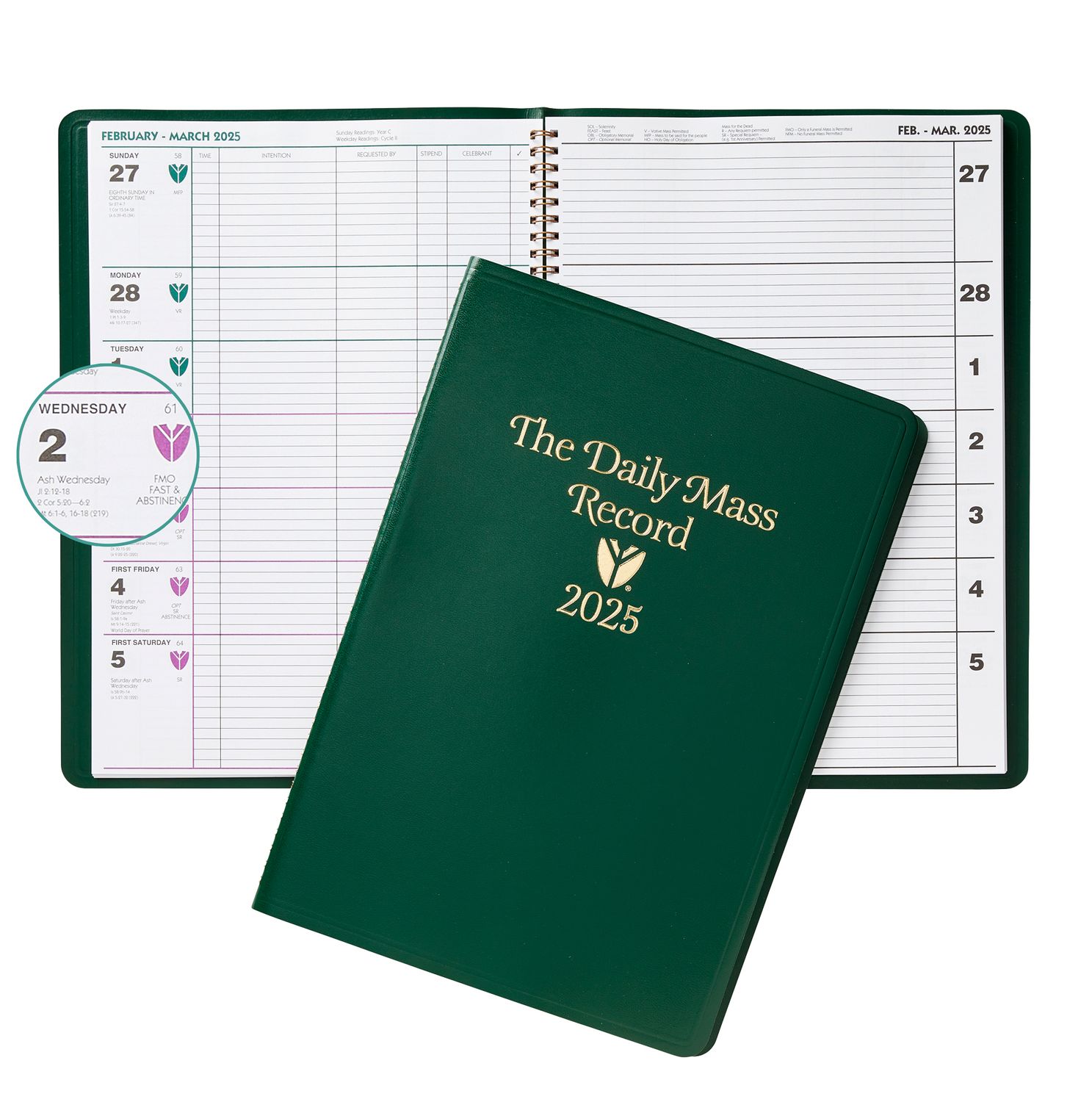 2025 Daily Mass Record Book