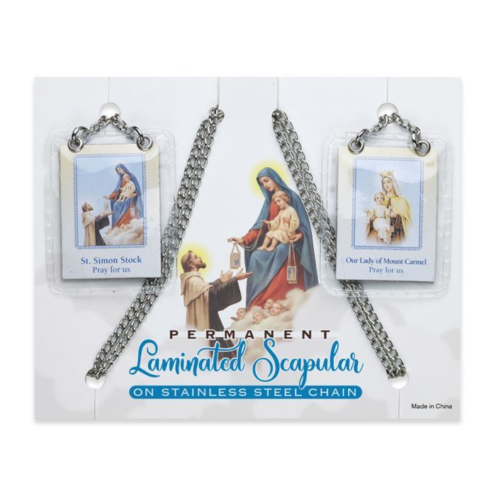 Machine Sewn Scapular on Stainless Steel Chains