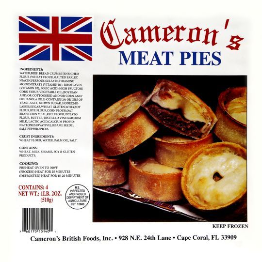 Cameron&#39;s Meat Pies 4pk