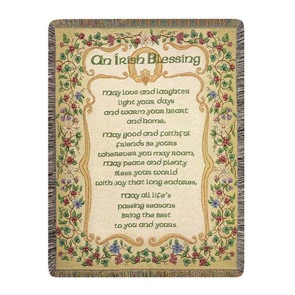 Peace and Plenty Irish Blessing Blanket