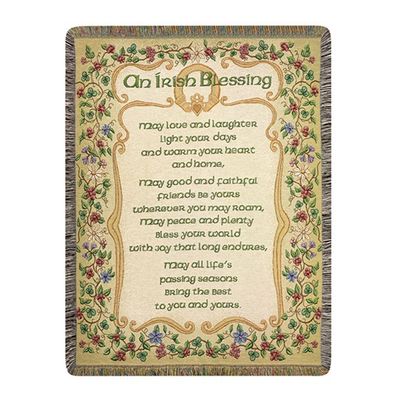 Peace and Plenty Irish Blessing Blanket