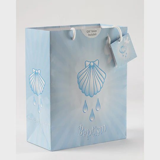 Baptism Boy Large Gift Bag with Tissue