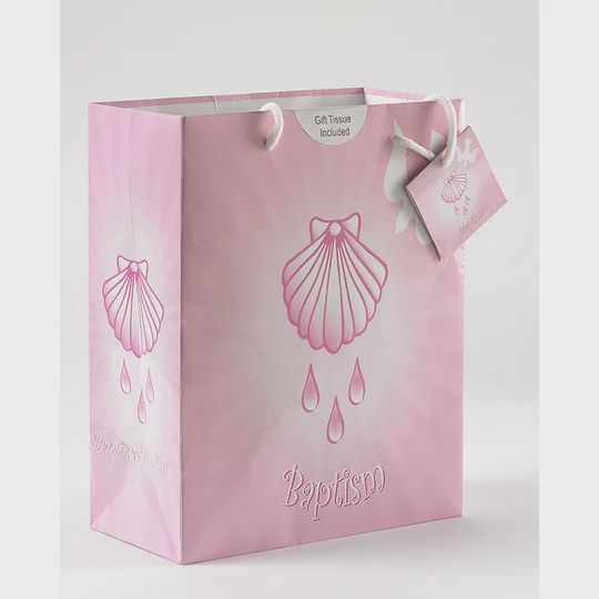 Baptism Girl Large Gift Bag with Tissue