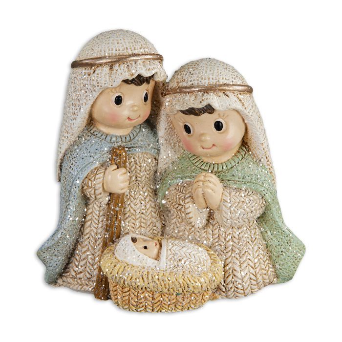 2 3/4&quot; Holy Family Glitter Statuette
