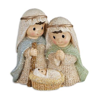 2 3/4&quot; Holy Family Glitter Statuette
