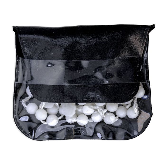 White Cord Rosary in Vinyl Pouch