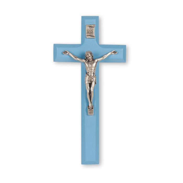 7&quot; Blue Wood Crucifix