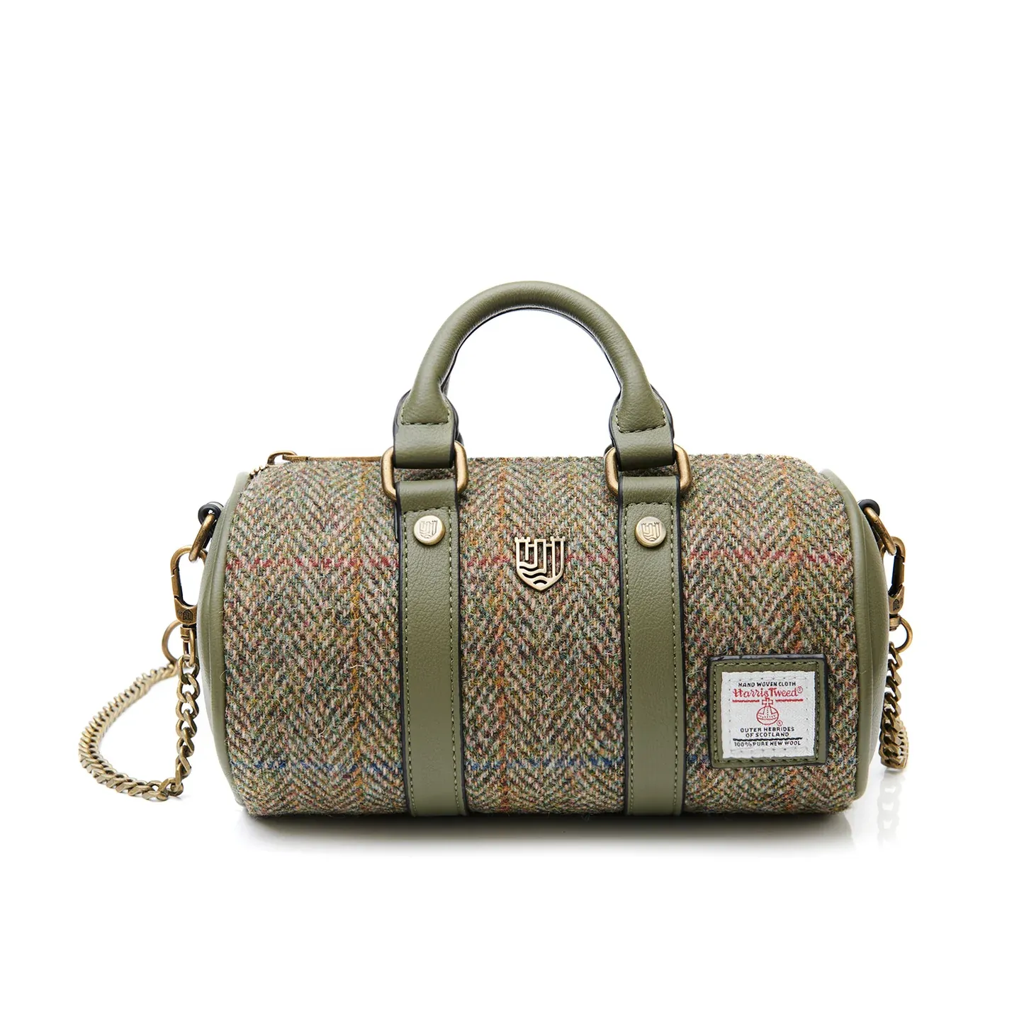 Harris Tweed® Mini Duffel Bag- Chestnut Herringbone