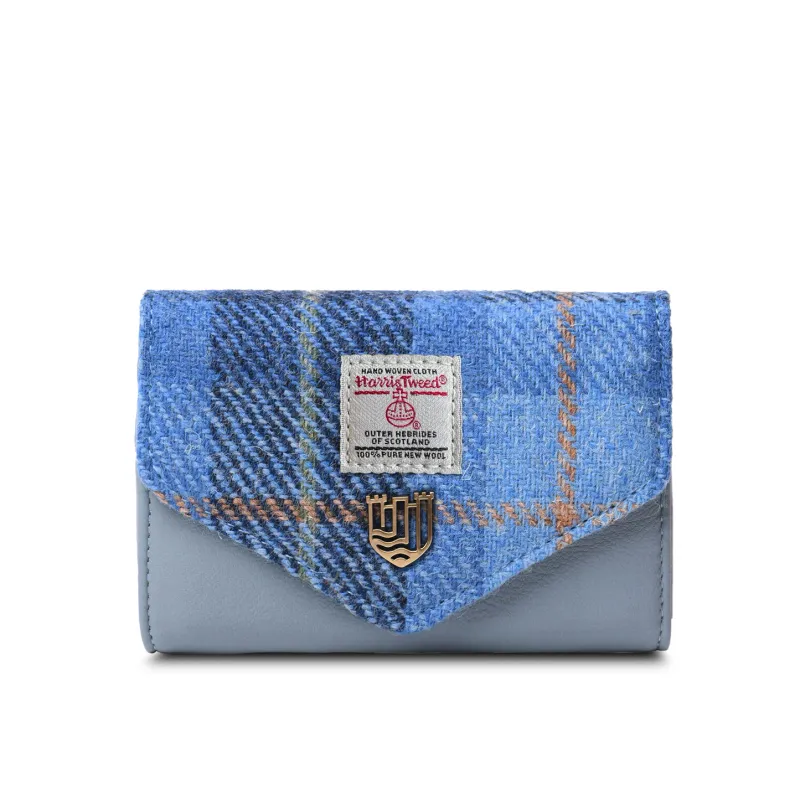 Harris Tweed® Small Clasp Purse- Blue Tartan