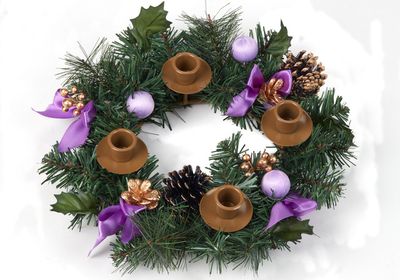 Purple Ribbon Advent Wreath