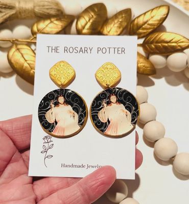 Divine Mercy Large Round Earrings