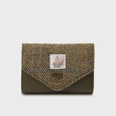 Harris Tweed® Small Clasp Purse- Chestnut Herringbone