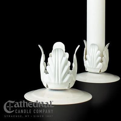 White Metal Stand for 1-1/4&quot; Candle