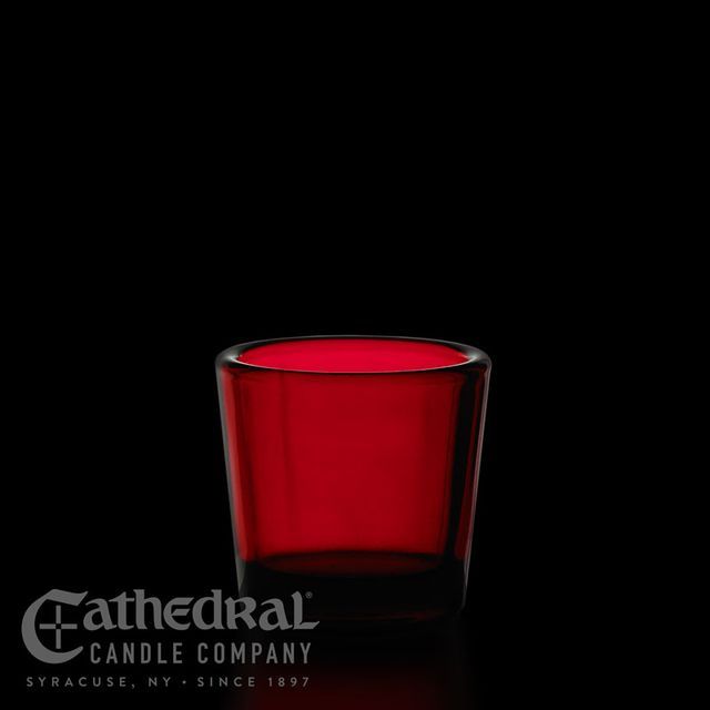 10-Hour Votive Light Glass- Ruby, One Piece