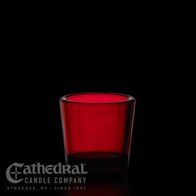 10-Hour Votive Light Glass- Ruby, One Piece