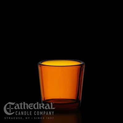 10-Hour Votive Light Glass- Amber, One Piece