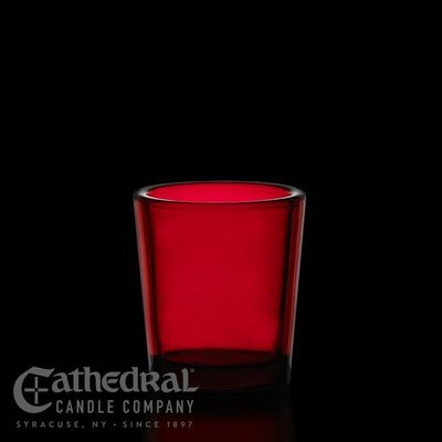 15-Hour Votive Light Glasses- Ruby, One Dozen (12pcs)