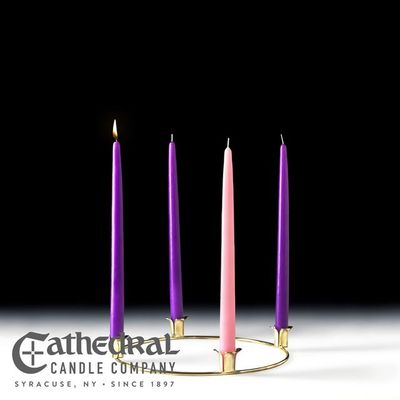 Metal Advent Home Wreath Set and Candles (3 Purple, 1 Rose)
