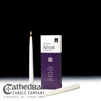 One 12&quot; White Taper Candle