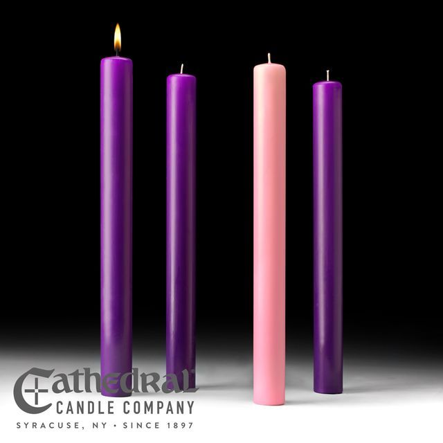 Church Advent Candle Set- 51% Beeswax, 1.5&quot; x 16&quot;