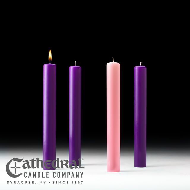 Church Advent Candle Set- 51% Beeswax, 1.5&quot; x 12&quot;