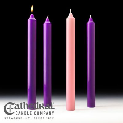 Church Advent Candle Set- Stearine, 1.5&quot; x 16&quot;