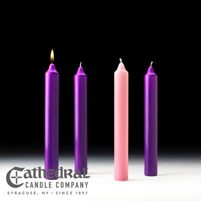 Church Advent Candle Set- Stearine, 1.5&quot; x 12&quot;