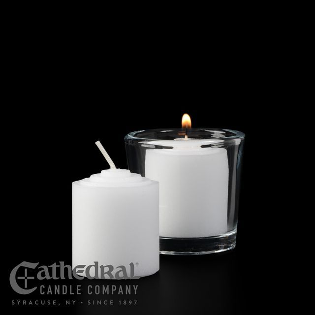10-Hour Straight Side Votives- Box of 72 Candles