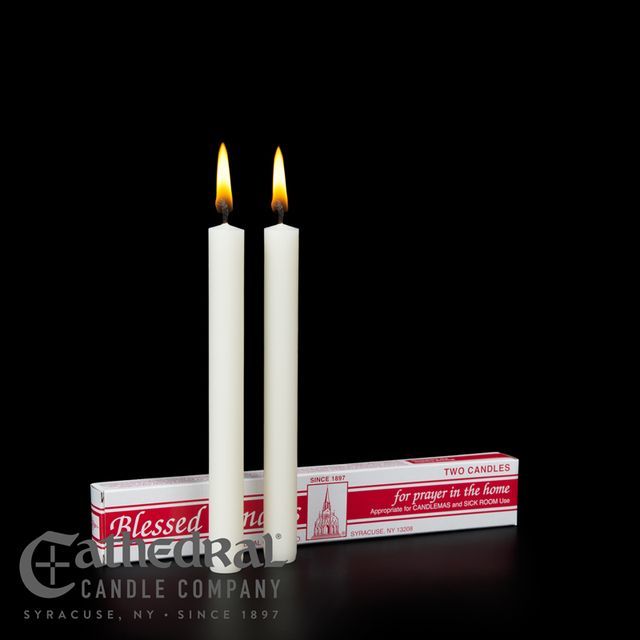 Candlemas Candles 51% BW 7-1/2&quot; PE, 2 Candles