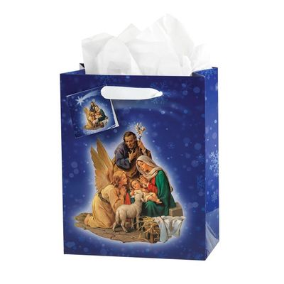 Nativity Large Gift Bag with Tissue