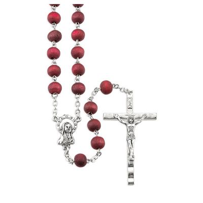 Rose Scented Wood Bead Rosary