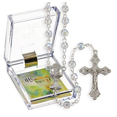 Crystal Aurora Borealis Bead Communion Rosary