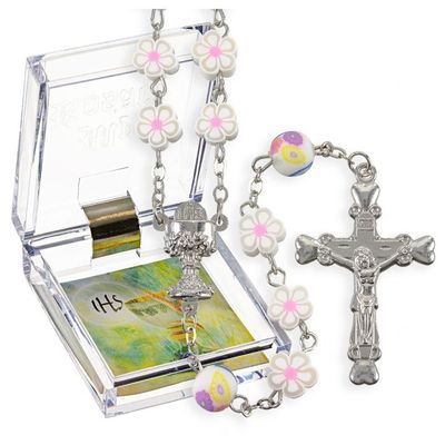Floral White Rosary
