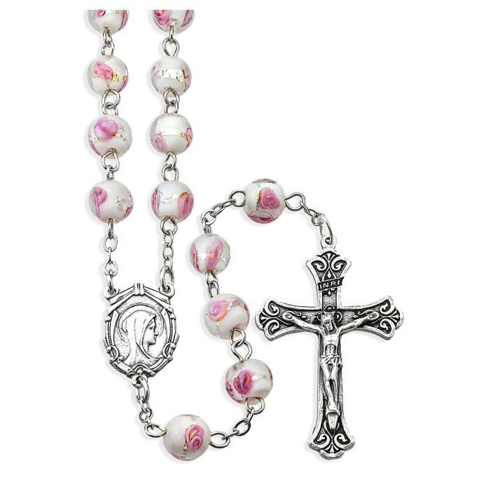 Pink Venetian Glass Rosary