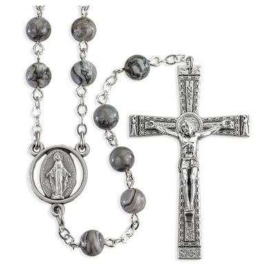 Gray Lime Stone Rosary