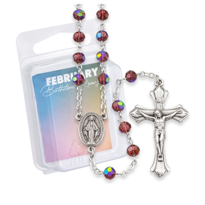 February Birthstone Rosary 6mm