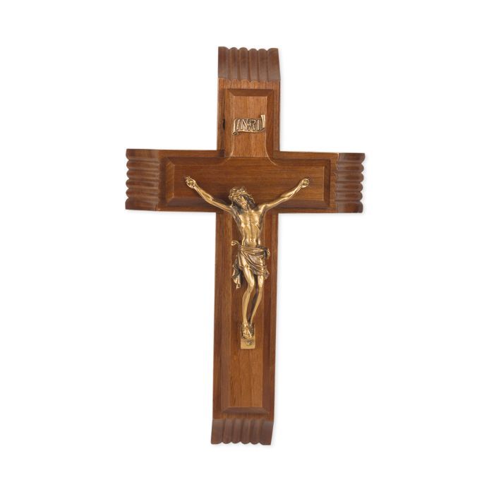 10&quot; Crucifix Sick Call Walnut