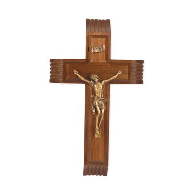 10&quot; Crucifix Sick Call Walnut