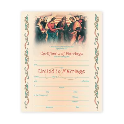 Marriage Certificate with Envelope Disc.